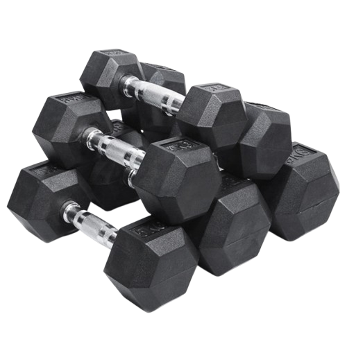 Hex Rubber Dumbbells