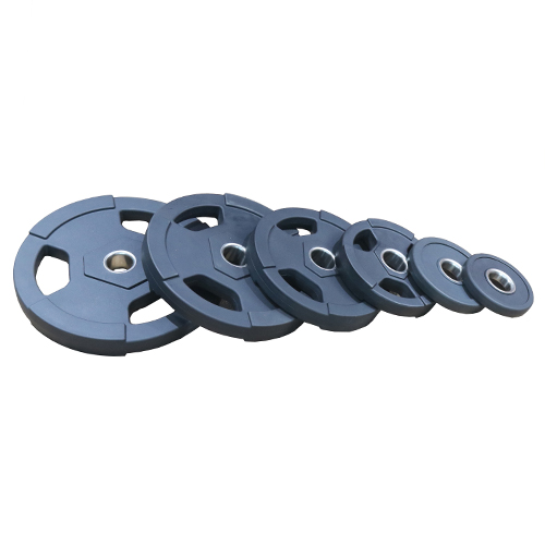 TPU 3-Hole Grip Plates: commercial-grade grip weight plates for heavy use