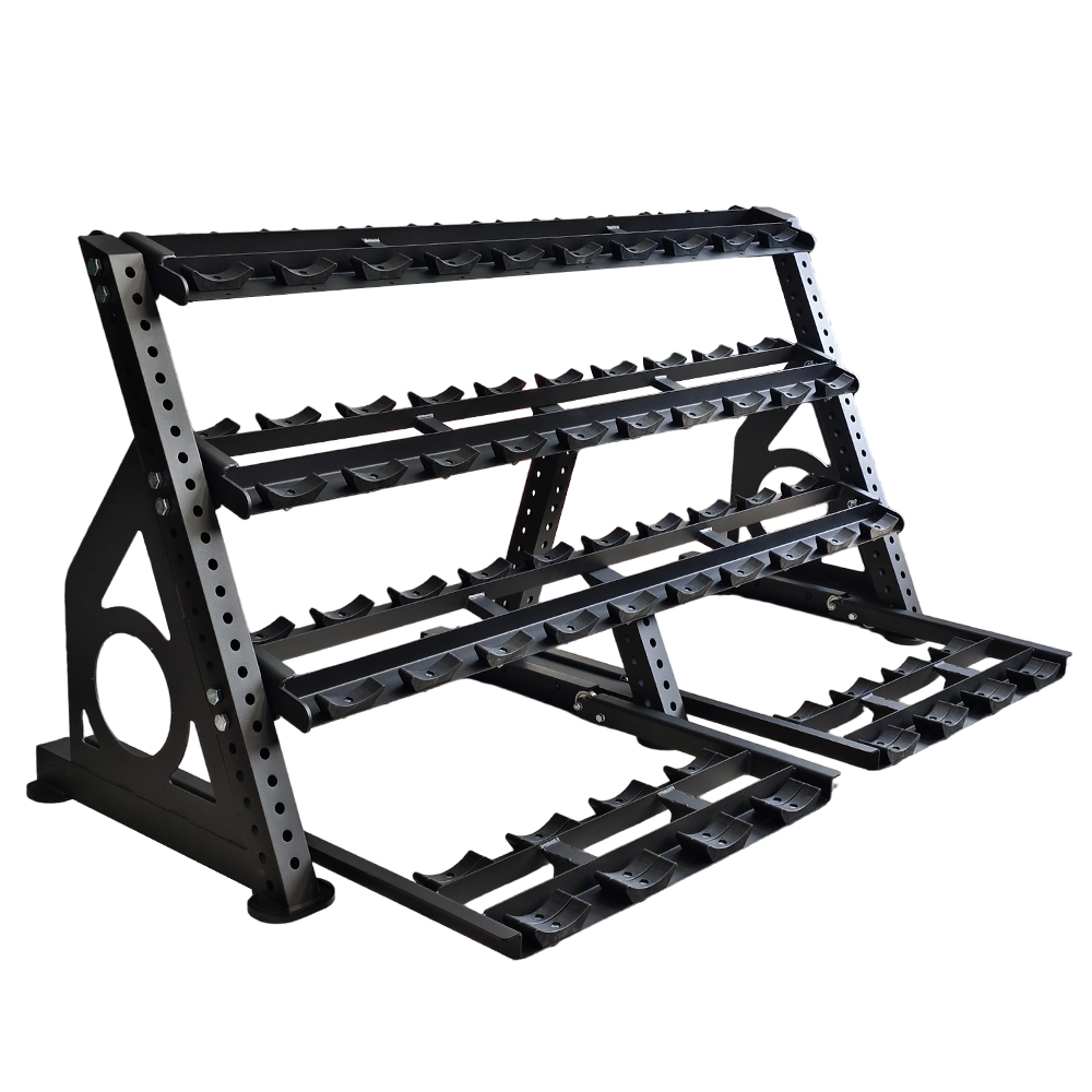 4-Tier Dumbbell Storage Rack: commercial dumbbell racks for efficient gym organization