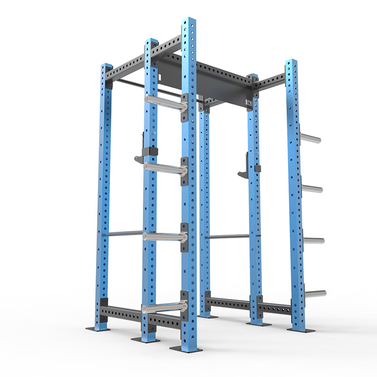 Blue 6-Post Storage Rack: commercial custom power rack storage for aesthetic and function